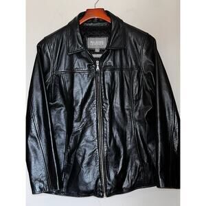 VINTAGE WILSONS LEATHER BLACK LEATHER JACKET THINSULATE ULTRA LINING L / LARGE